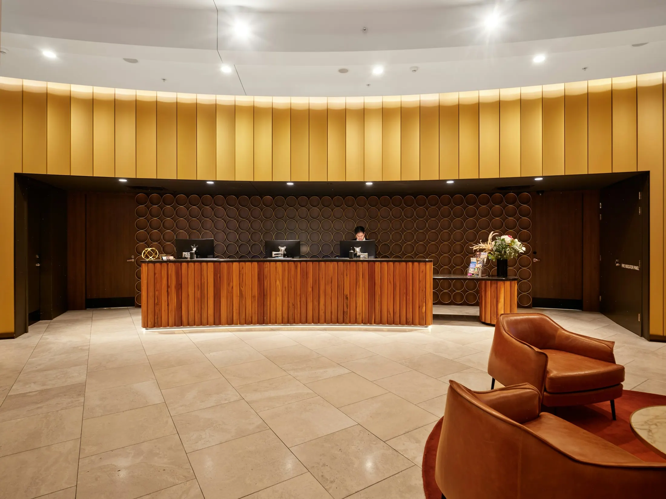 Reception and breakout furniture in a commercial workspace